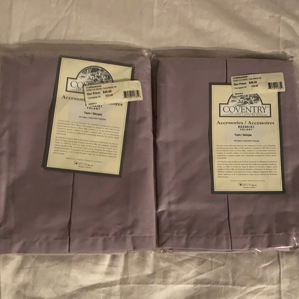 2 Lavender Twin Bedskirt
